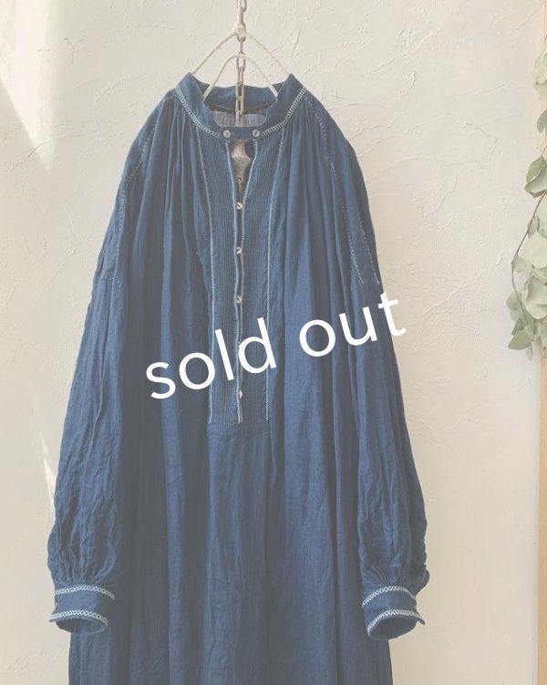 画像2: HALLELUJAH／1800's 羊飼いのローブ ハンドステッチ・インディゴ (2)