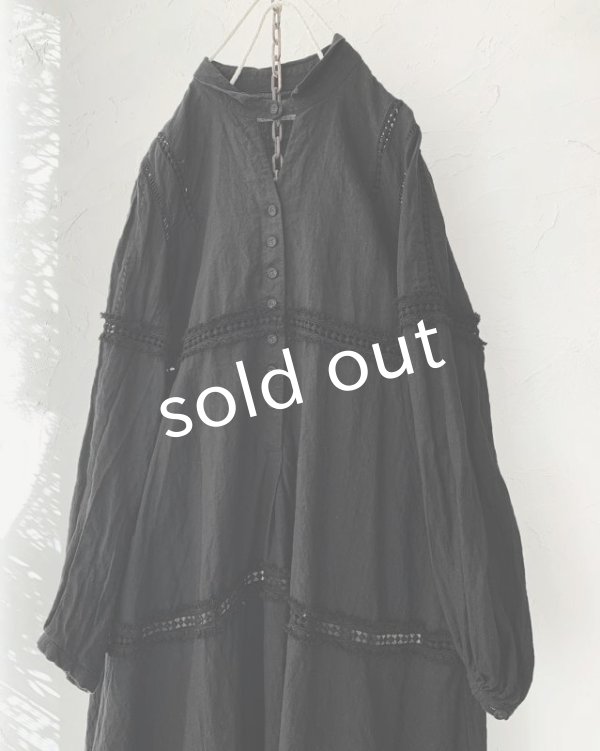 画像6: HALLELUJAH/1940's レースローブ・ブラック (6)