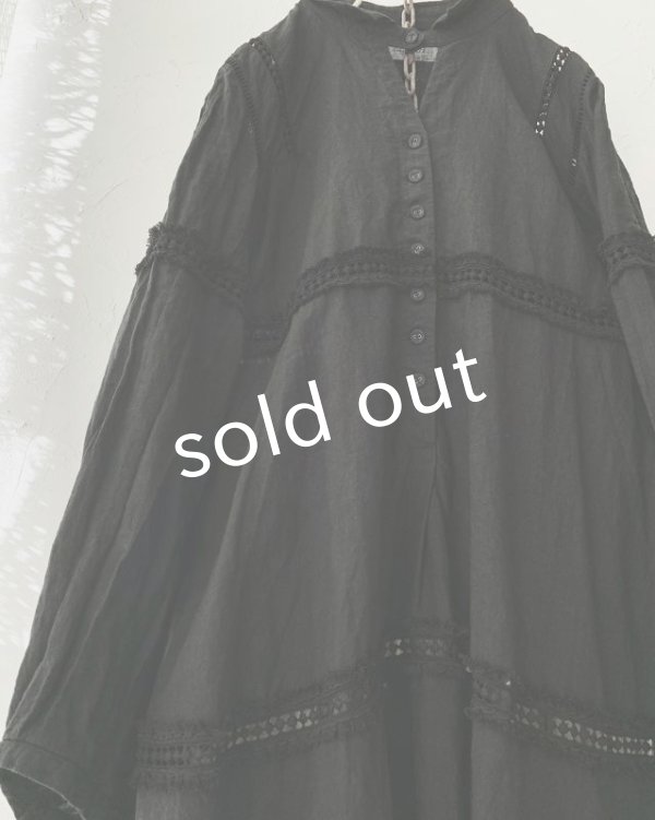 画像7: HALLELUJAH/1940's レースローブ・ブラック (7)