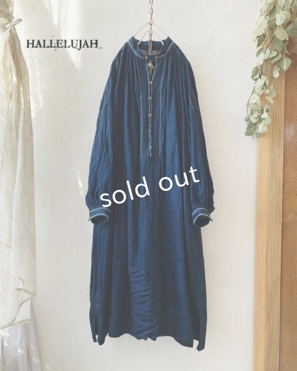 画像1: HALLELUJAH／1800's 羊飼いのローブ ハンドステッチ・インディゴ (1)