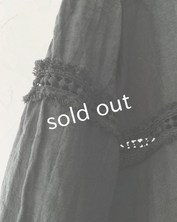 画像3: HALLELUJAH/1940's レースローブ・ブラック (3)