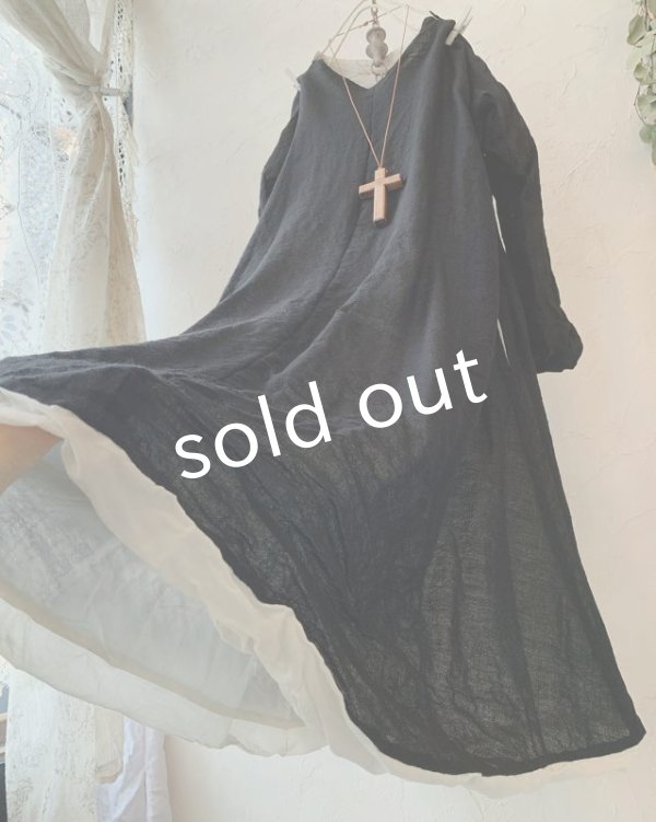 画像6: HALLELUJAH／羊飼いのローブ ガーゼ・ブラック (6)