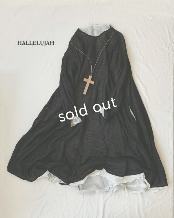 画像1: HALLELUJAH／羊飼いのローブ ガーゼ・ブラック (1)