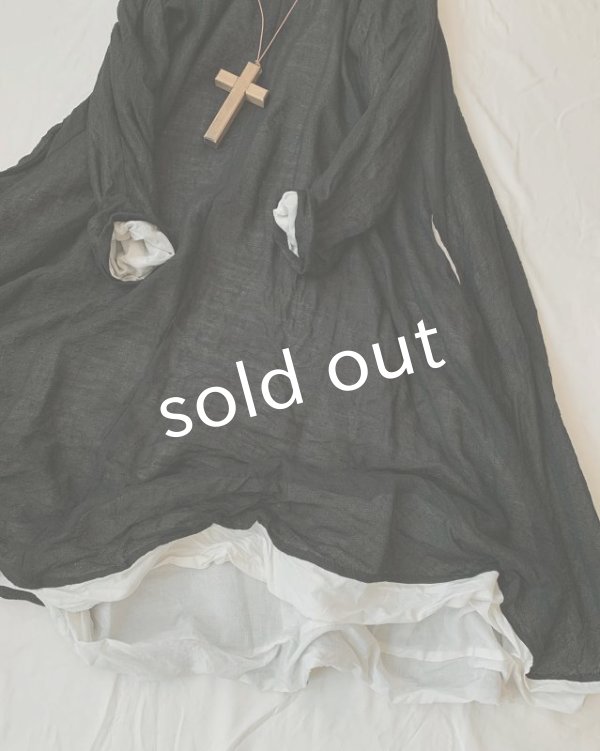 画像2: HALLELUJAH／羊飼いのローブ ガーゼ・ブラック (2)