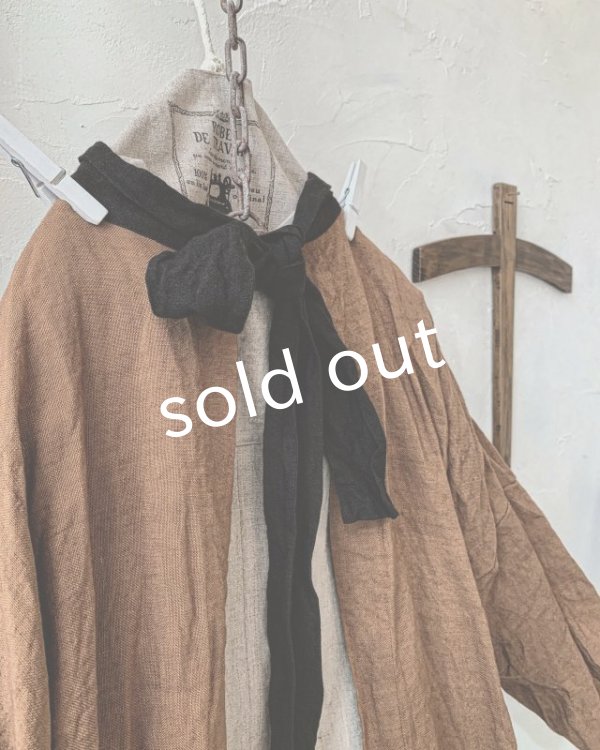 画像5: MARCHE' DE SOEUR／後ろりぼんワンピース・柿渋染め (5)