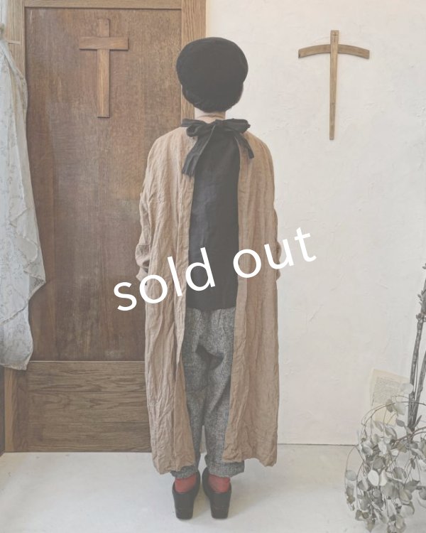 画像10: MARCHE' DE SOEUR／後ろりぼんワンピース・柿渋染め (10)