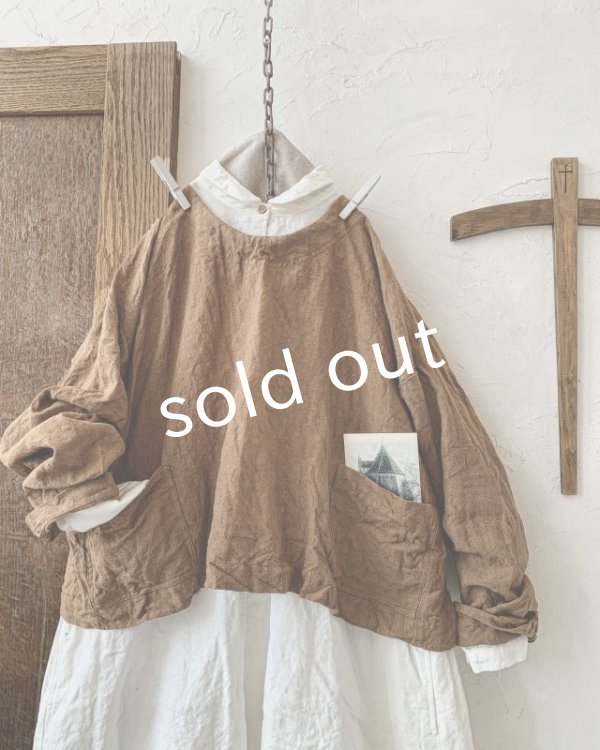 画像3: MARCHE' DE SOEUR／後ろりぼんショートプルオーバー・柿渋染め (3)