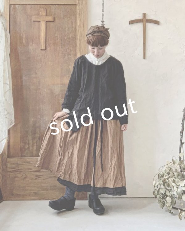 画像9: MARCHE' DE SOEUR／種蒔きポケットのスカート・柿渋染め (9)