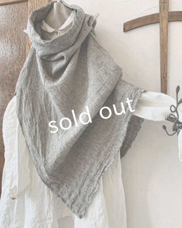 画像3: MARCHE' DE SOEUR／ウールリネンのポンチョ・杢グレー (3)