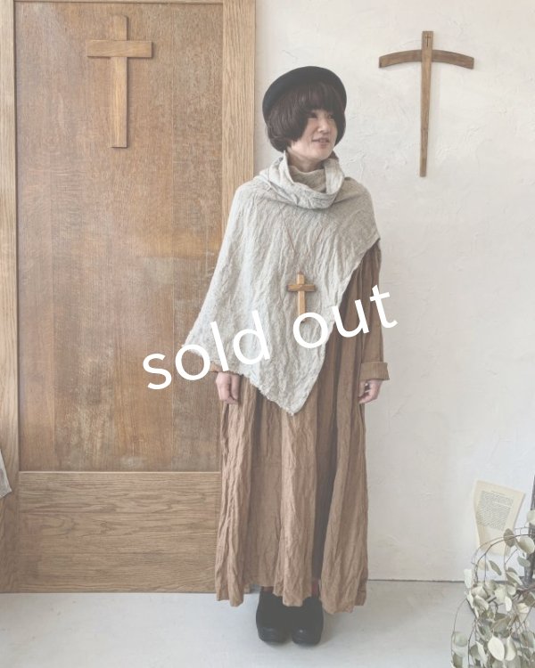 画像8: MARCHE' DE SOEUR／ウールリネンのポンチョ・杢ナチュラル (8)