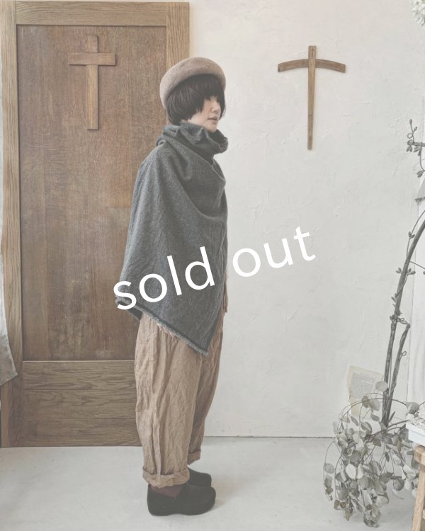 画像9: MARCHE' DE SOEUR／ウールへリンボンのポンチョ・杢チャコール (9)
