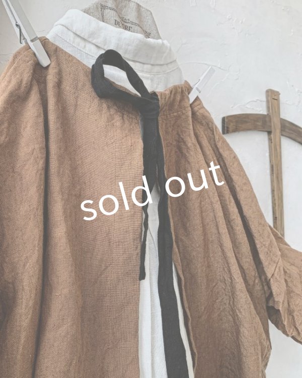 画像5: MARCHE' DE SOEUR／後ろりぼんショートプルオーバー・柿渋染め (5)