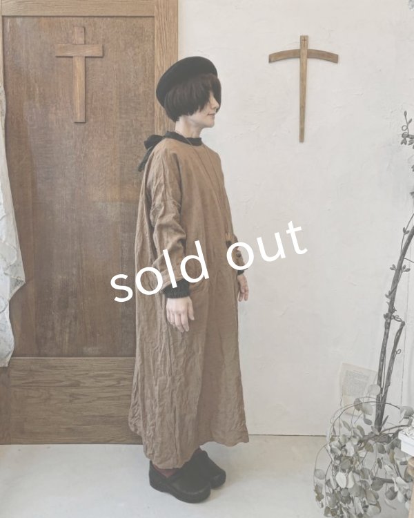 画像9: MARCHE' DE SOEUR／後ろりぼんワンピース・柿渋染め (9)