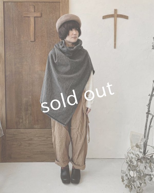 画像8: MARCHE' DE SOEUR／ウールへリンボンのポンチョ・杢チャコール (8)