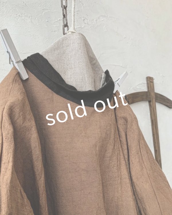画像6: MARCHE' DE SOEUR／後ろりぼんワンピース・柿渋染め (6)