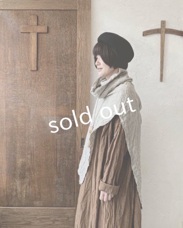 画像9: MARCHE' DE SOEUR／ウールリネンのポンチョ・杢ナチュラル (9)
