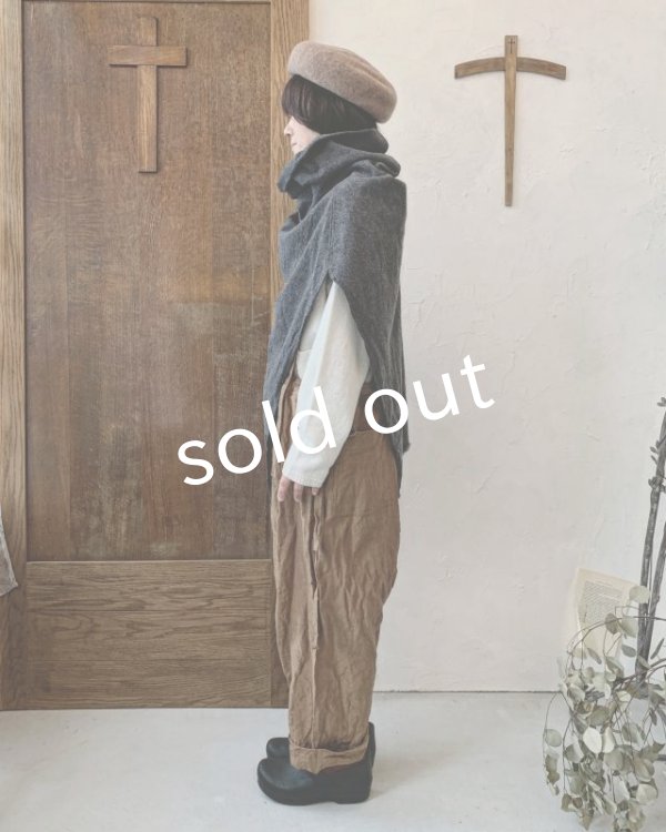 画像10: MARCHE' DE SOEUR／ウールへリンボンのポンチョ・杢チャコール (10)