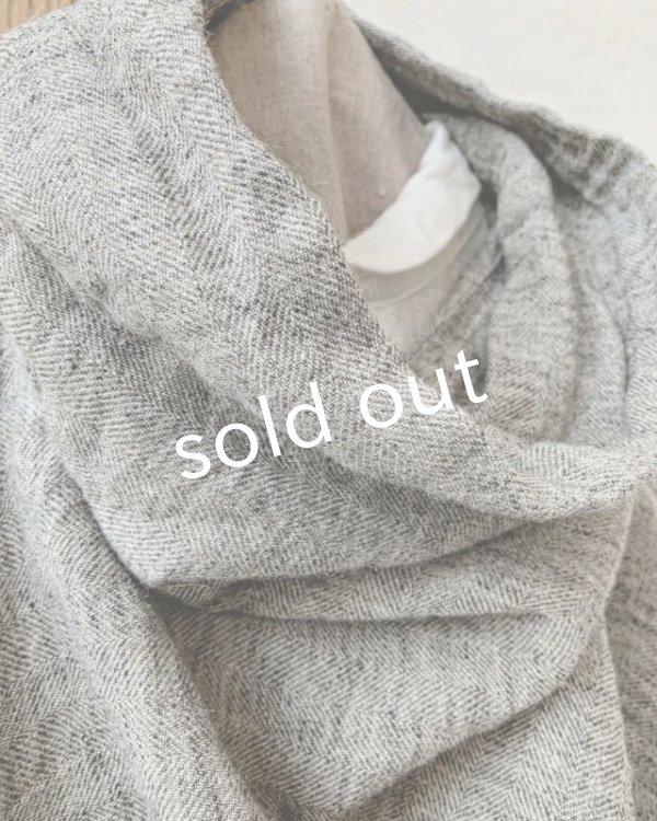 画像4: MARCHE' DE SOEUR／ウールリネンのポンチョ・杢グレー (4)