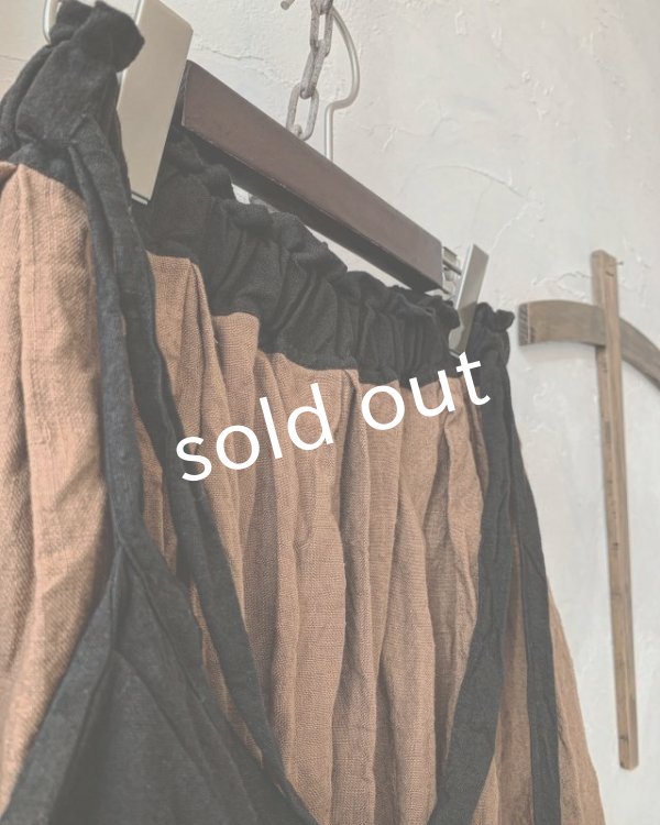 画像5: MARCHE' DE SOEUR／種蒔きポケットのスカート・柿渋染め (5)