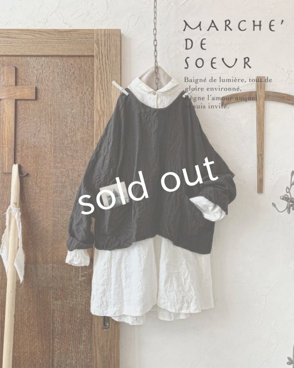 画像2: MARCHE' DE SOEUR／後ろりぼんショートプルオーバー・黒 (2)