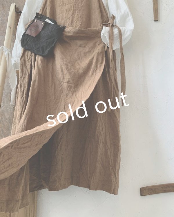 画像6: MARCHE' DE SOEUR／種蒔のエプロン・柿渋染め (6)