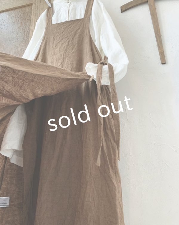 画像7: MARCHE' DE SOEUR／種蒔のエプロン・柿渋染め (7)
