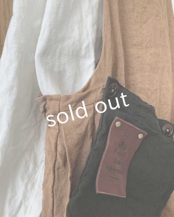 画像4: MARCHE' DE SOEUR／種蒔のエプロン・柿渋染め (4)