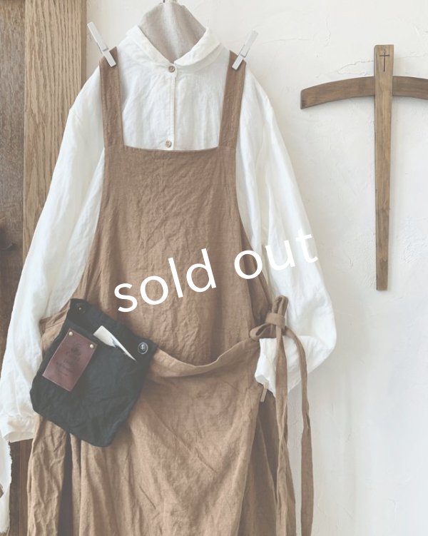 画像2: MARCHE' DE SOEUR／種蒔のエプロン・柿渋染め (2)
