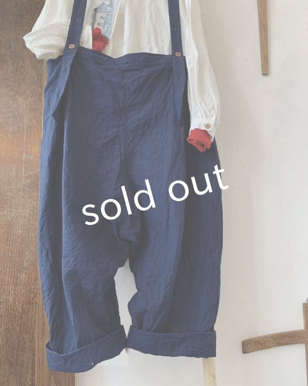 画像2: MARCHE' DE SOEUR／サスペンダーパンツ・インディゴ (2)