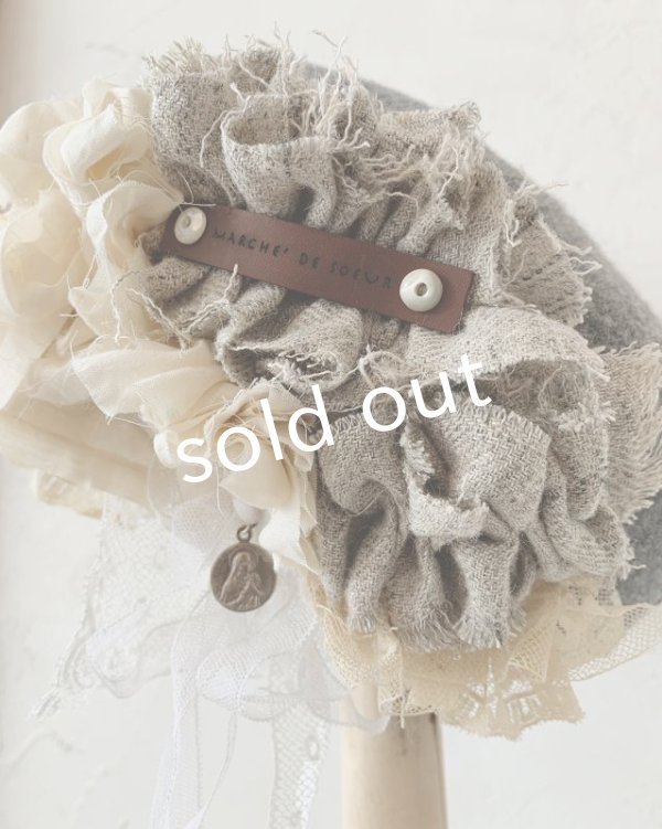 画像3: pollenbienco／アンティークレースのベレー・C (3)