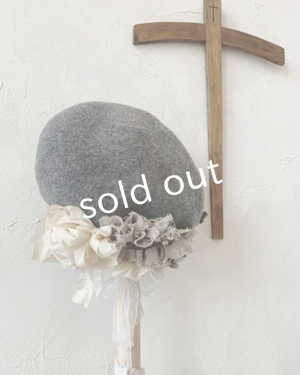 画像5: pollenbienco／アンティークレースのベレー・C (5)