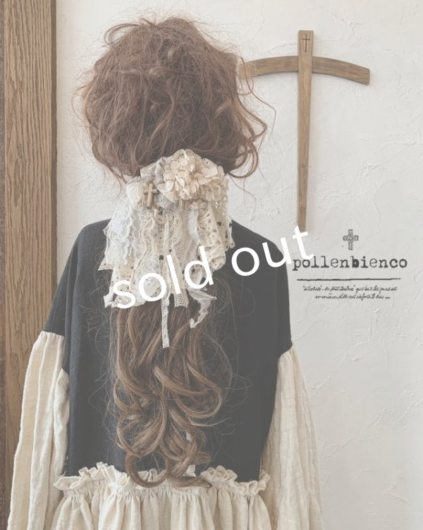 画像6: pollenbienco／アンティークレースとプリザーブドのウィッグバレッタ・A (6)