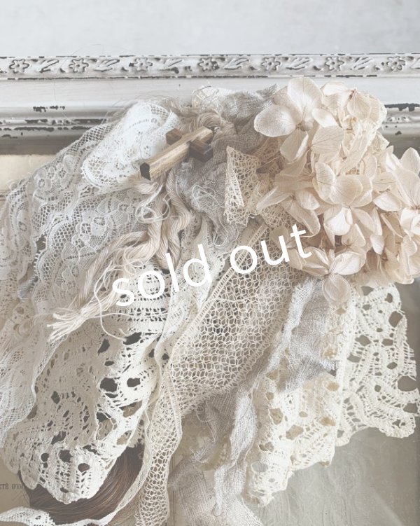 画像3: pollenbienco／アンティークレースとプリザーブドのウィッグバレッタ・A (3)