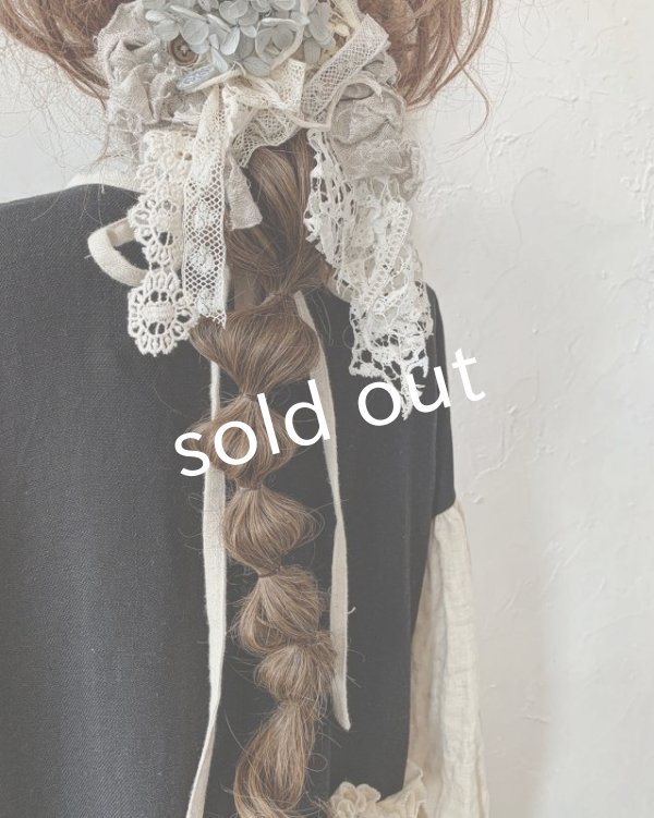 画像10: pollenbienco／アンティークレースとプリザーブドのウィッグバレッタ・B (10)