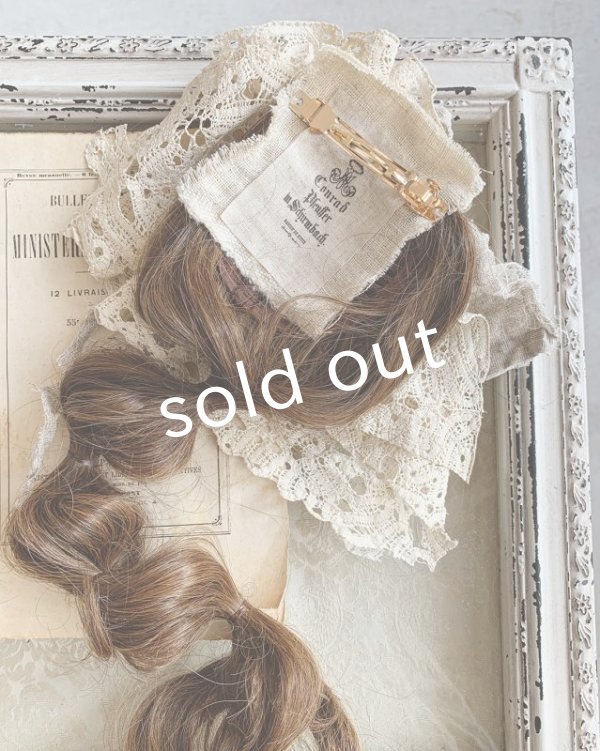 画像4: pollenbienco／アンティークレースとプリザーブドのウィッグバレッタ・A (4)