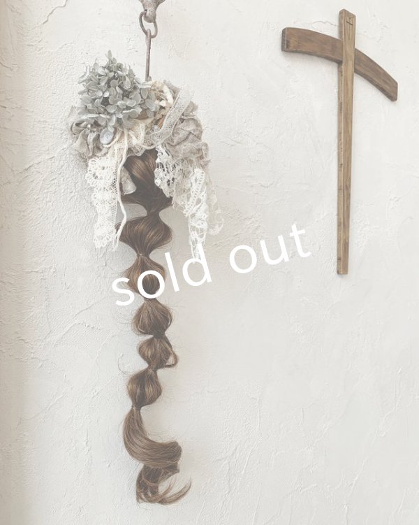 画像6: pollenbienco／アンティークレースとプリザーブドのウィッグバレッタ・B (6)