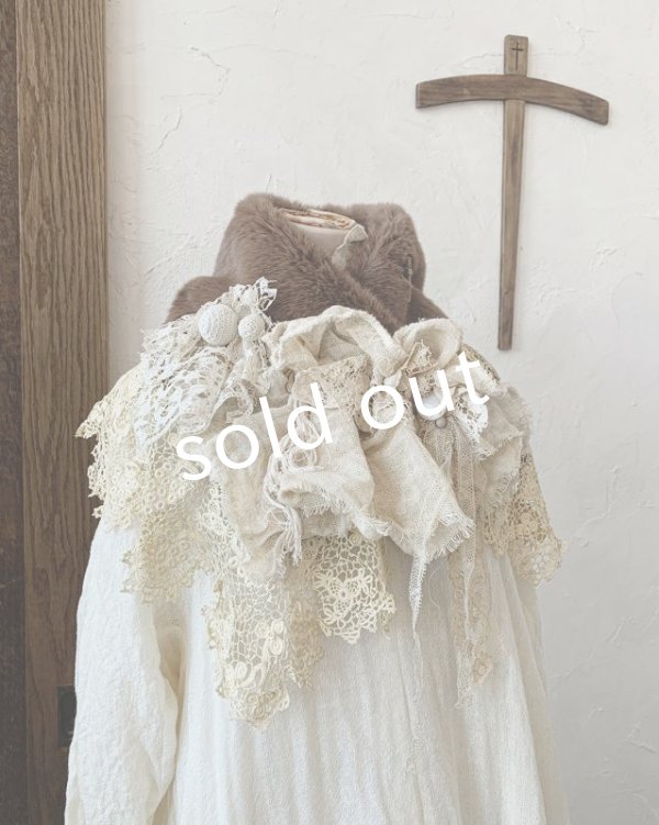 画像7: pollenbienco／アンティークレースのファーティペット・B (7)