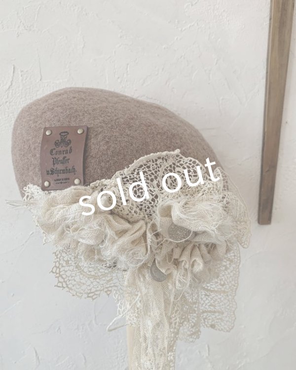 画像6: pollenbienco／アンティークレースのベレー・D (6)