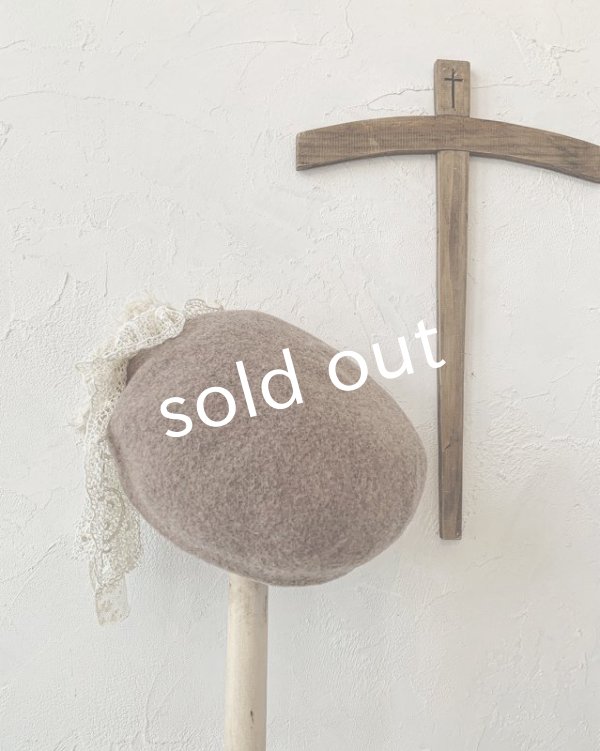 画像7: pollenbienco／アンティークレースのベレー・D (7)