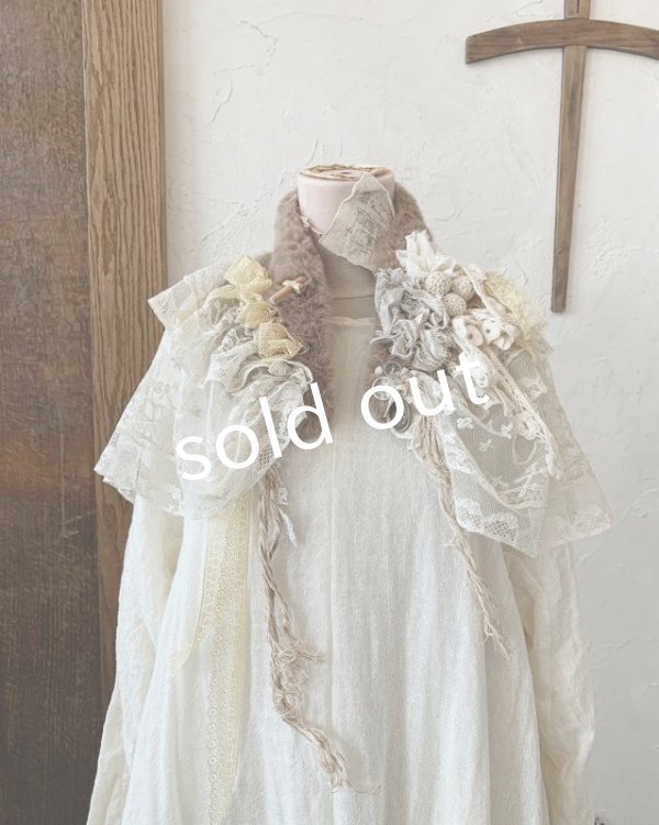 画像6: pollenbienco／アンティークレースのファーティペット・C (6)