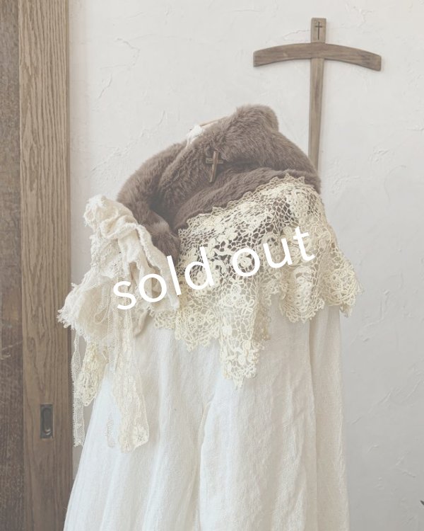 画像3: pollenbienco／アンティークレースのファーティペット・B (3)