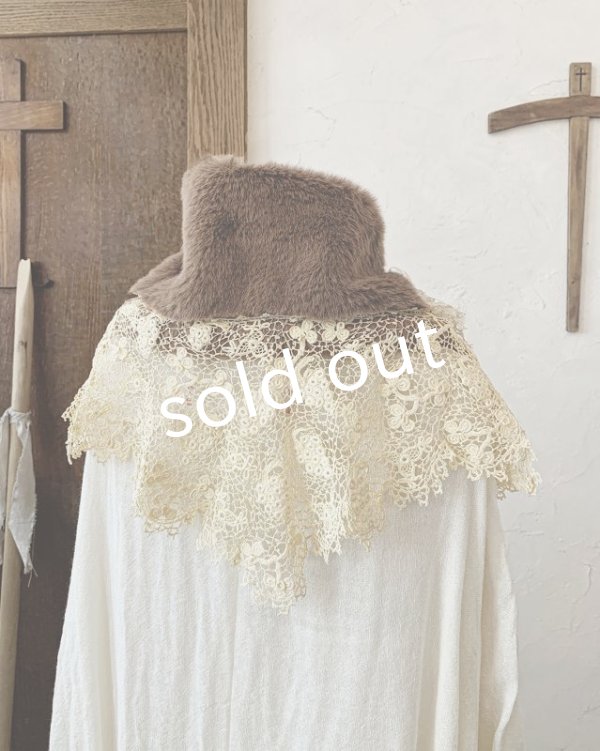 画像5: pollenbienco／アンティークレースのファーティペット・B (5)