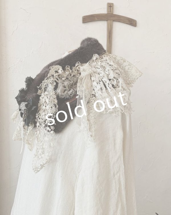 画像4: pollenbienco／アンティークレースのファーティペット・A (4)