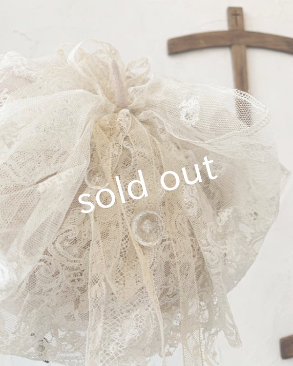 画像4: pollenbienco／アンティークレースのベレー・ベージュ (4)