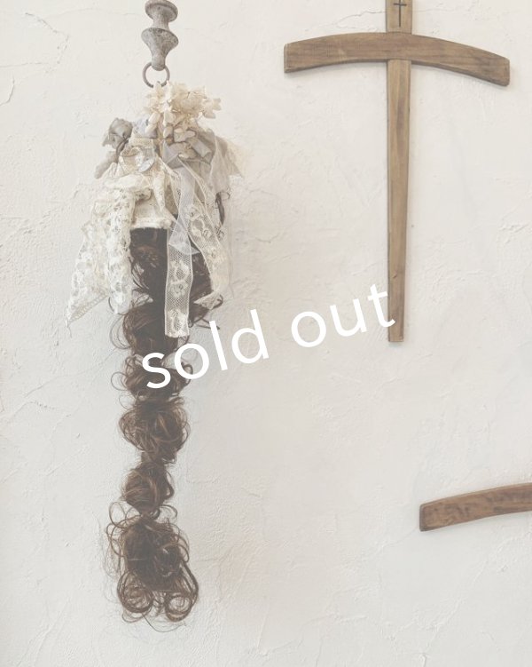 画像3: pollenbienco／アンティークレースとプリザーブドのウィッグバレッタ・B (3)