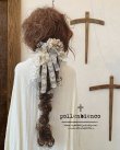 画像1: pollenbienco／アンティークレースとプリザーブドのウィッグバレッタ・B (1)