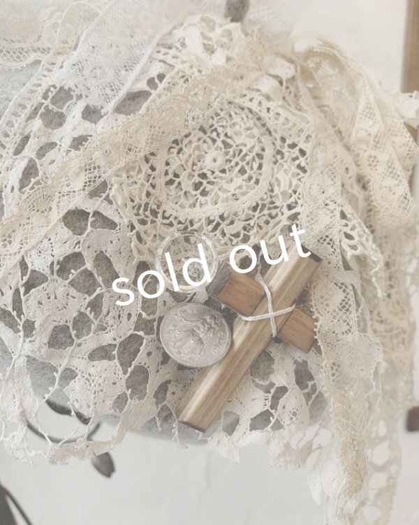 画像2: pollenbienco／アンティークレースのベレー・グレー (2)