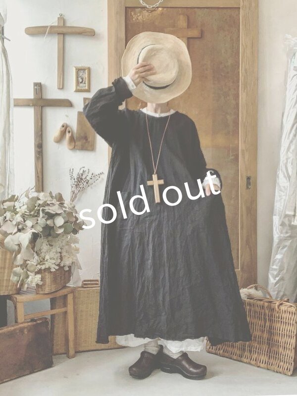 画像10: MARCHE' DE SOEUR／後ろリボンワンピース・ハードマンズリネン (10)