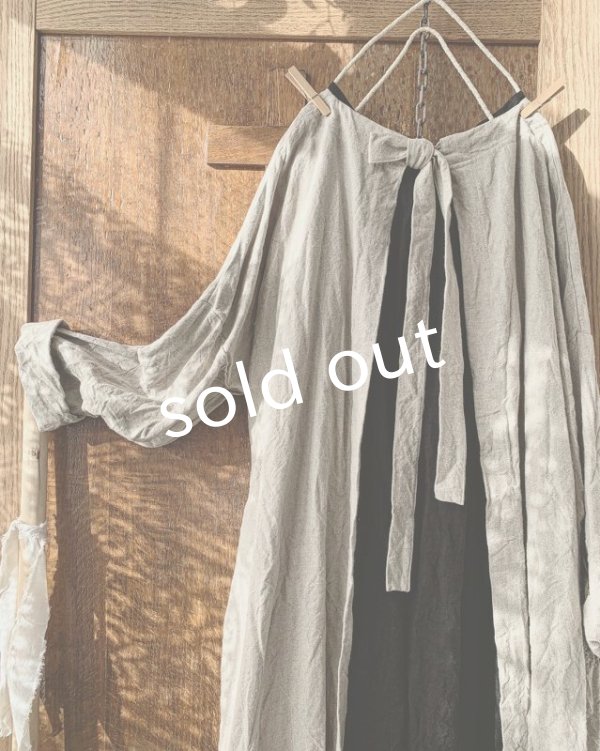 画像3: MARCHE' DE SOEUR／後ろリボンワンピース・ハードマンズリネン (3)