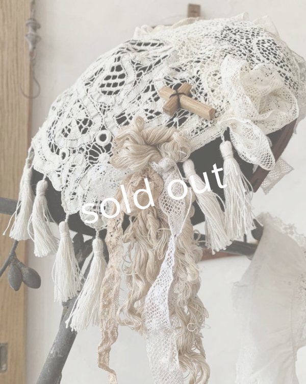 画像5: pollenbienco／アンティークレースのベレー・黒 (5)